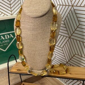 Elegant Gold Beaded Necklace and Bracelet Set